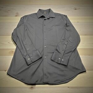 Quince Mens Size XL Commuter Stretch Pique Long Sleeve Button Down Shirt Navy